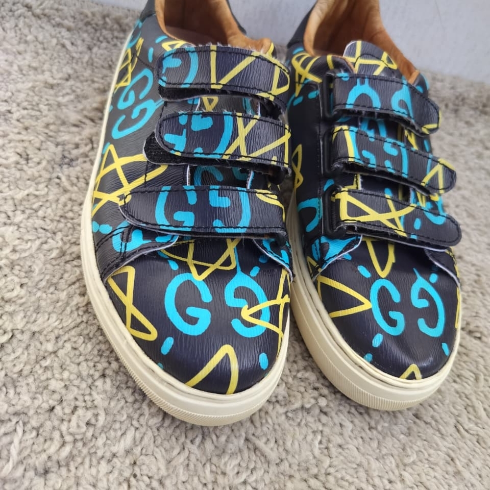 Kids Black and Yellow Sneakers